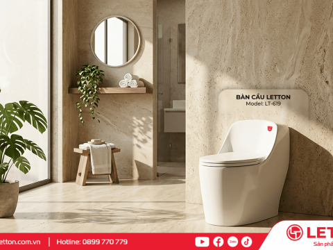 🚽 Bàn Cầu Letton LT-619 – Giải Pháp Vệ Sinh Hiện Đại Cho Không Gian Sống Chuẩn Mực