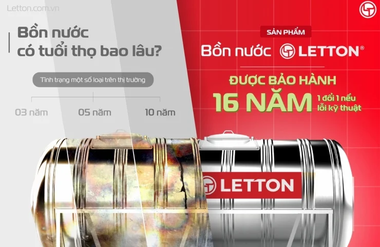 BỒN NƯỚC INOX LETTON - LỰA CHỌN BỀN BỈ CHO NGƯỜI DÙNG