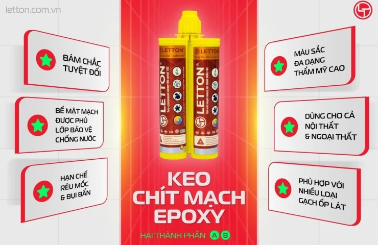 KEO CHÍT MẠCH EPOXY LETTON | KẾT NỐI HOÀN HẢO, BỀN ĐẸP LÂU DÀI