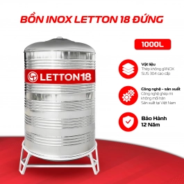 BỒN INOX LETTON 18 - ĐỨNG 1000L