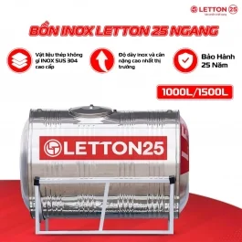 BỒN INOX LETTON25 NGANG - 1500L