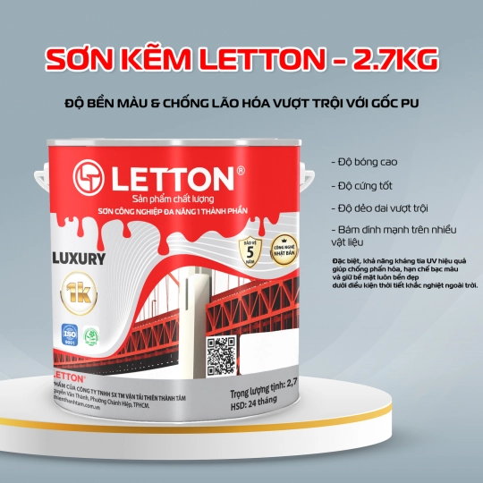 SƠN KẼM LETTON CAO CẤP - 2.7KG