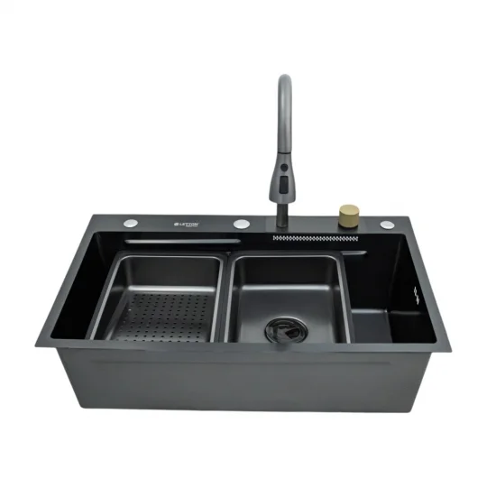 CHẬU HANDMADE LETTON LS3N-7546 (MÀU ĐEN)