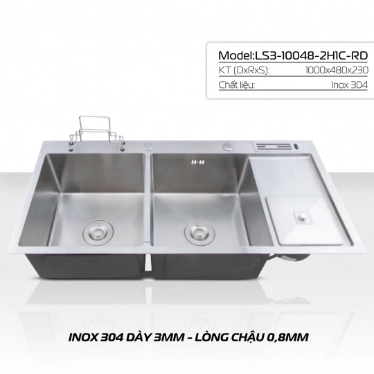 CHẬU HANDMANDE LETTON LS3-10048-2H1C-RD