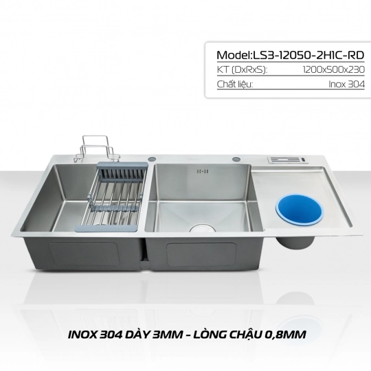CHẬU HANDMANDE LETTON LS3-12050-2H1C-RD