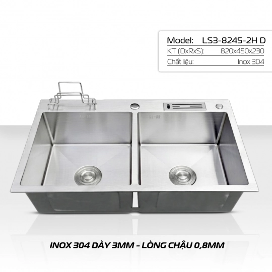 CHẬU HANDMANDE LETTON LS3-8245-2HD