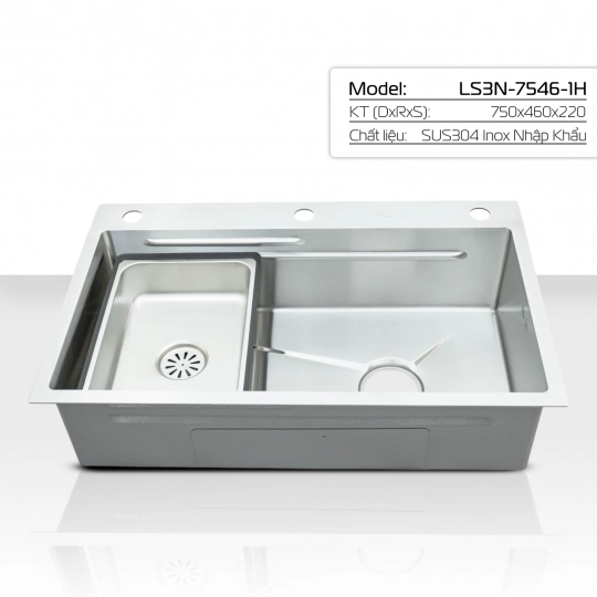 CHẬU RỬA HANDMANDE LETTON LS3N-7546-1H-NHẬP KHẨU