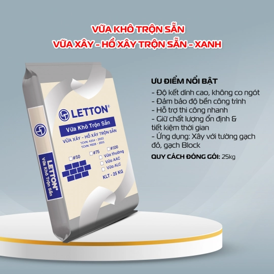 VỮA KHÔ TRỘN SẲN (VỮA XÂY - HỒ XÂY TRỘN SẲN)(XANH)